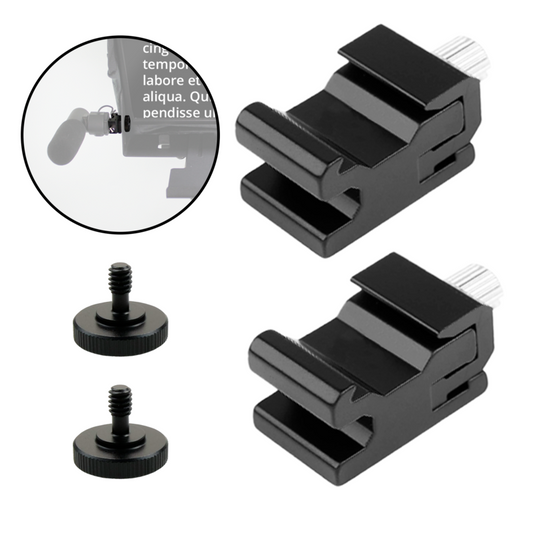 Adattatore per accessori per iLight PRO, kit adattatore per slitta a contatto caldo 2 in 1 con viti da 1/4'' - Accessori per montaggio a slitta a contatto caldo standard Adattatore per teleprompter, microfono e compatibilità con la luce