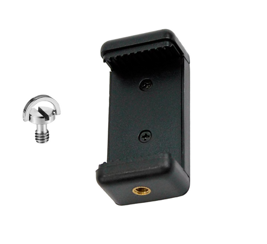 Morsetto regolabile con vite universale per fotocamera da 1/4'' per teleprompter - Compatibile con smartphone fino a 8,4 cm/3,2'' di larghezza