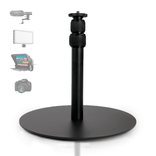 Soporte Monopié Multiusos: Soporte de Escritorio Totalmente Adaptable para Teleprompters, Teléfonos, Cámaras y Accesorios, Ahorra Espacio y Mejora Organización en Setup de Creación de Contenido