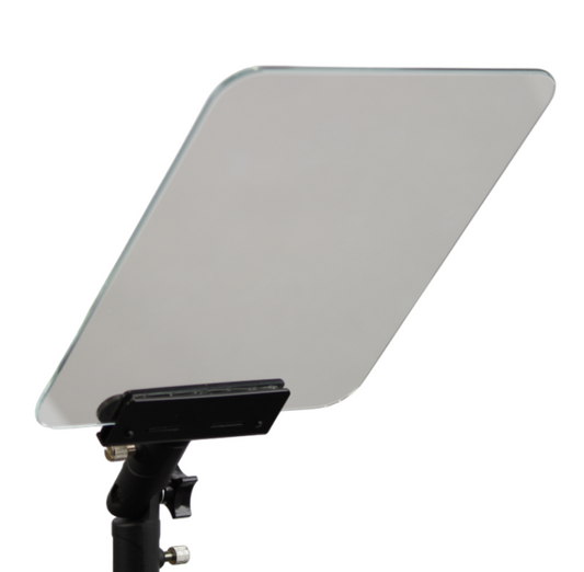 TELEPROMPTER PAD Vetro divisore di ricambio per iPresent PRO - Pannello in vetro Premium per teleprompter presidenziale, preassemblato su morsetto in alluminio
