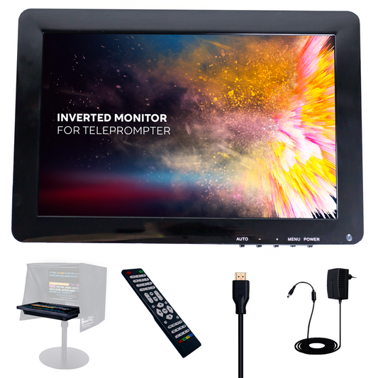 TELEPROMPTER PAD Monitor invertito per teleprompter iLight PRO 14'' monitor suggeritore Plug & Play per testo specchiato, compatibile con qualsiasi teleprompter (controllare le dimensioni)