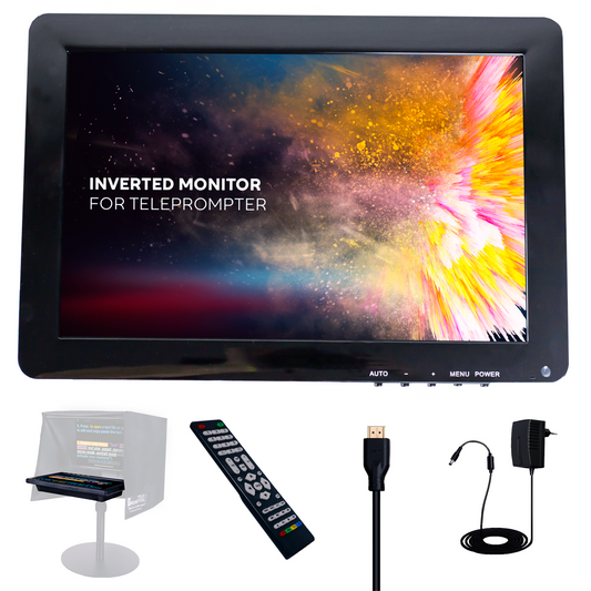 TELEPROMPTER PAD 12'' Monitor Invertido para Teleprompter, Plug & Play Monitor Teleprompter para iLight PRO 14'', Compatible con cualquier Teleprompter (consultar dimensiones)