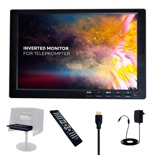 TELEPROMPTER PAD Monitor Invertido para Teleprompter iLight PRO 12'', Plug & Play Monitor Teleprompter, Compatible con cualquier Teleprompter (consultar dimensiones)