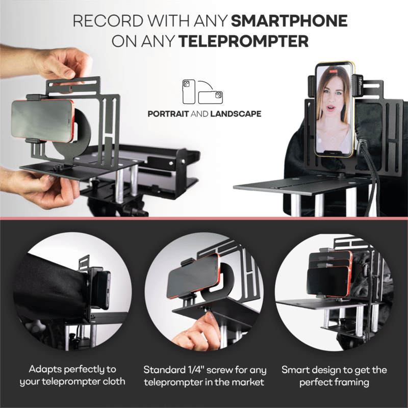Teleprompter Smartphone Adaptor: Record with your iPhone or Android ...