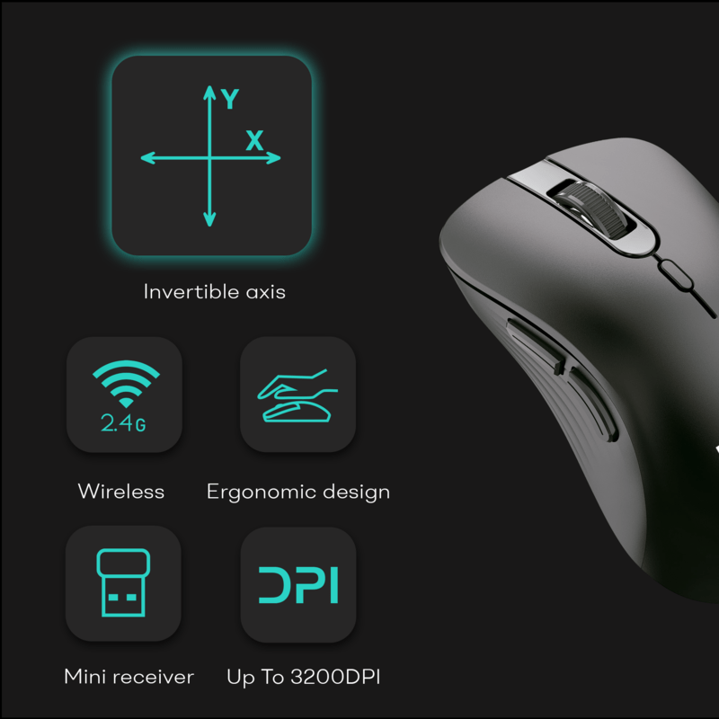 Mouse Prompter Invertible Mouse: Wireless Flip Axis Control for Teleprompter ...