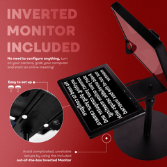 TELEPROMPTER PAD EyeMeeting Desktop - Prompter and Perfect Eye Contact Videoconference Device for Zoom Skype Hangout Online Meeting Video Call with 10.1'' Monitor, Remote and Adjustable Height Monopode