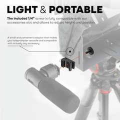 Adaptateur d'accessoires pour iLight PRO, kit d'adaptateur 2 en 1 avec vis 1/4'' – Adaptateur d'accessoires de montage standard pour téléprompteur, microphone et compatibilité avec la lumière