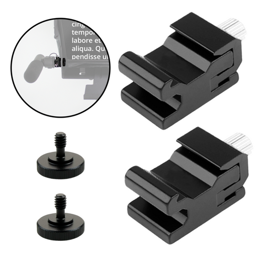 Accessories Adaptor for iLight PRO, 2-in-1 Hot Shoe Adaptor Kit with 1/4'' Screws - Standard Hot Shoe Mount Accessories Adaptor for Teleprompter, Microphone, and Light Compatibility