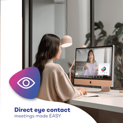 TELEPROMPTER PAD EyeMeeting Screen Cam – Perfect Eye Contact Webcam & On-screen Prompter for Zoom Skype Videoconference, Online Meeting, Calls & lessons, Software Included, Integrated Microphone