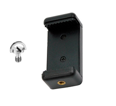Pinza ajustable para smarpthone con tornillo de cámara universal de 1/4'' para teleprompter - Compatible con móviles de hasta 8,4 cm / 3,2'' de ancho