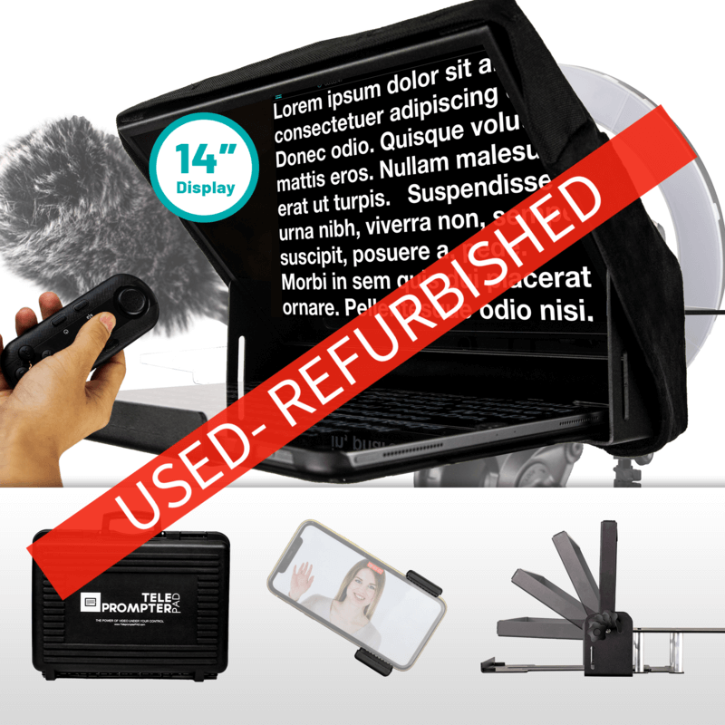 [RENOVIERT] Teleprompter PAD iLight PRO 14'' + Fernbedienung + App + Gehäuse + Klemme