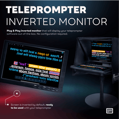 TELEPROMPTER PAD 10.1'' Monitor Invertido para Teleprompter, Plug & Play Monitor Teleprompter para iLight PRO 12'', Compatible con cualquier Teleprompter (consultar dimensiones)