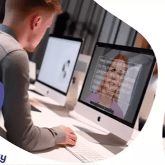 TELEPROMPTER PAD Webcam EyeMeeting – Webcam à contact visuel parfait et prompteur à l'écran pour vidéoconférence Zoom Skype Hangout, réunion en ligne, logiciel de téléprompteur inclus, microphone intégré 