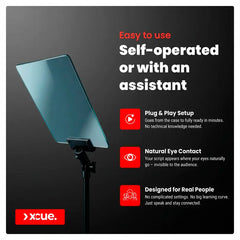 XCUE Speech Prompter X1 - Dual Presidential Autocue system for live events & talks